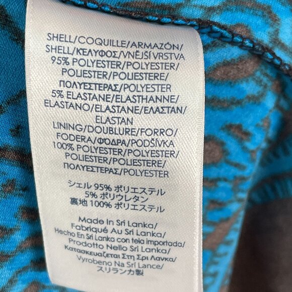 Chaps Womens Large Blue Black Stretch Maxi Dress Sleeveless V Neck - Picture 4 of 7